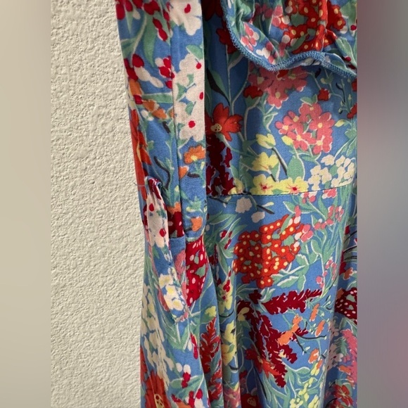 NWT Abel the Label ATL Candy Florals Blue Floral Sleeveless Midi Ruffle Dress S - Picture 6 of 16